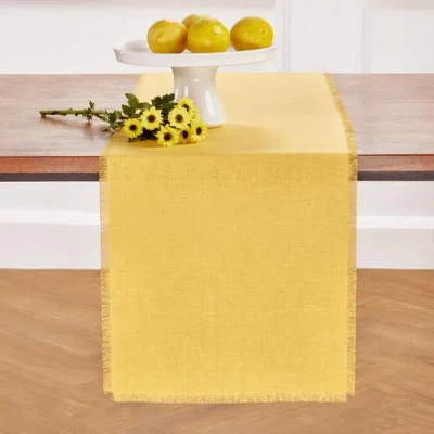 Solino Home Linen Table Runner In Yellow