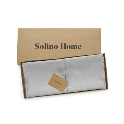 Solino Home Linen Table Runner In Gray