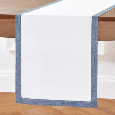 Solino Home Linen Table Runner In Blue