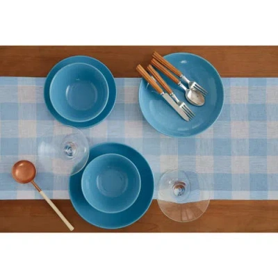 Solino Home Linen Table Runner In Blue