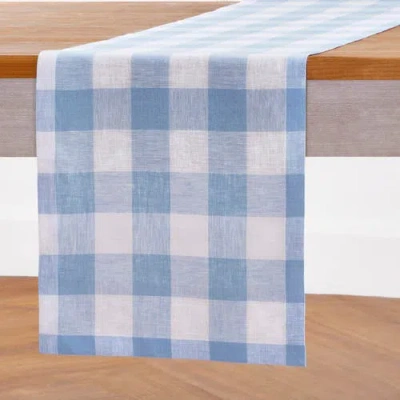 Solino Home Linen Table Runner In Blue