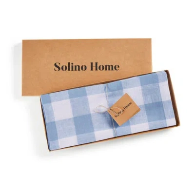 Solino Home Linen Table Runner In Blue
