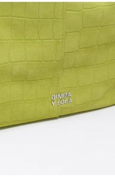 Bimba Y Lola Large Split Leather Shopper Bag In Green