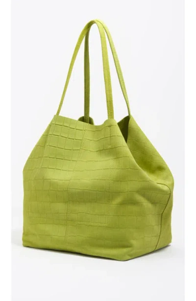 Bimba Y Lola Large Split Leather Shopper Bag In Green