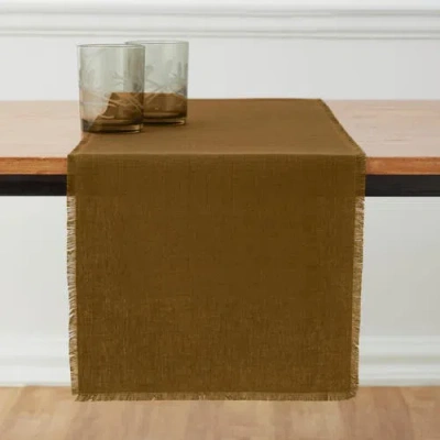 Solino Home Linen Table Runner In Brown