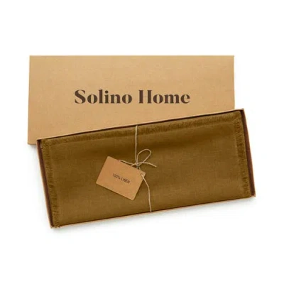 Solino Home Linen Table Runner In Brown