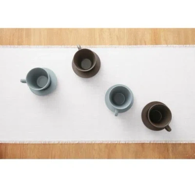 Solino Home Linen Table Runner In White