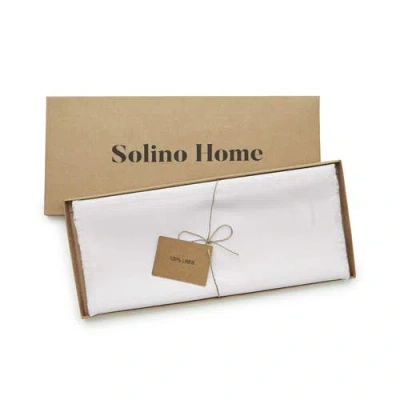Solino Home Linen Table Runner In White