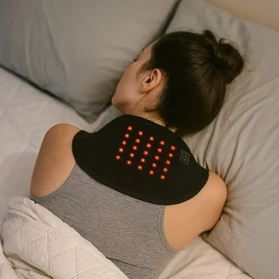 Pursonic Red Light Therapy Neck Wrap And Fast-heating Full Body Heating Pad In Black