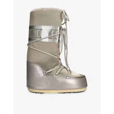 Moon Boot Moonboot Metallic Boots With Lace-up Design In Gold