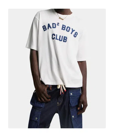 Dsquared2 Men White T-shirt With Logo Print On The Front In Cotton Man In White