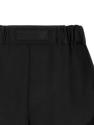 Versace High Waist Shorts Lace Panel Design In Black
