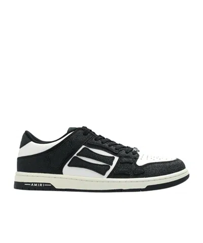 Amiri Skel Top Low Black And White Sneakers With Logo Patch On Thetongue And Contrasting Details On The Si In Black