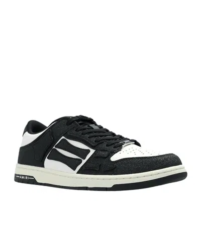 Amiri Skel Top Low Black And White Sneakers With Logo Patch On Thetongue And Contrasting Details On The Si In Black