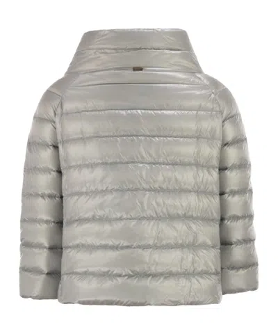 Herno Sofia Padded Mini Cape In Gray