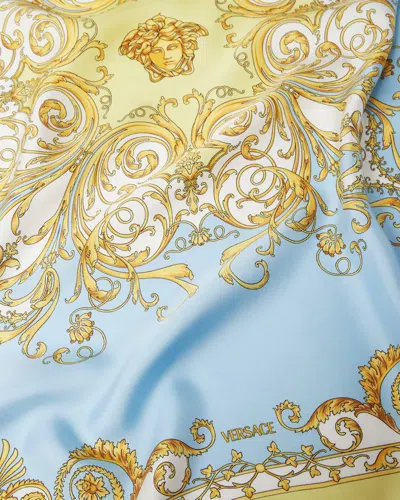 Versace Spring Barocco Printed Silk Scarf In Multi
