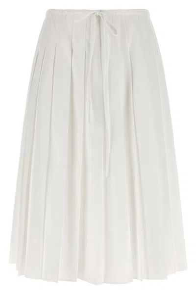 Prada White Cotton Polyester Skirt In White