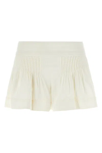 Isabel Marant Cybila Pintucked Cotton Shorts In Neutral