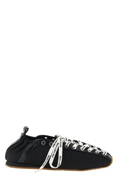 Ganni Alexander Mcqueen White Leather Sneakers With White Leather Heel