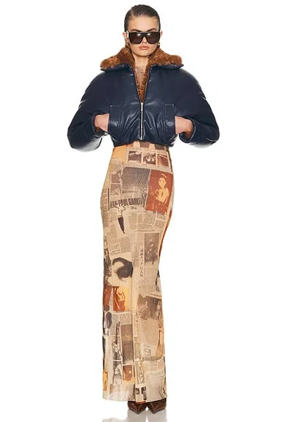 Atlein Cropped Aviator Jacket In Blue