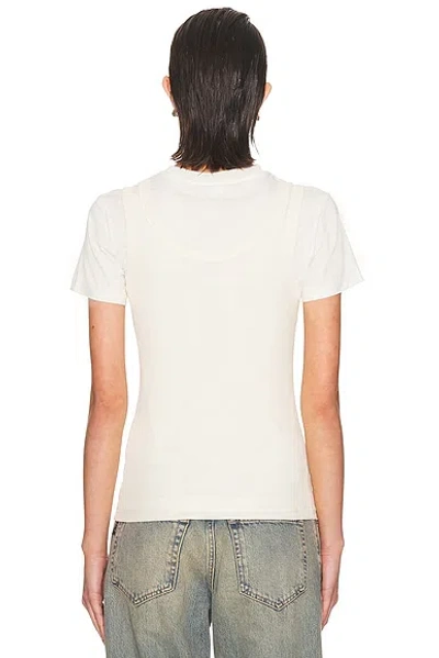 Acne Studios Womens Off White Ecleo Double-layer Stretch-cotton T-shirt In White