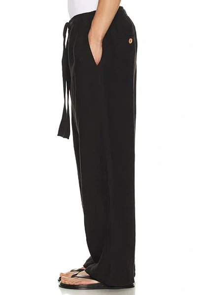 Commas Linen Wide-leg Trousers In Black