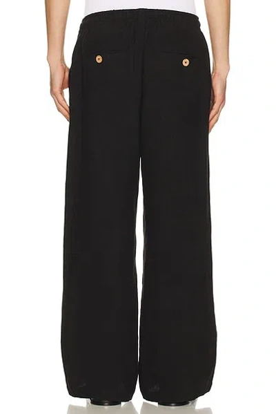 Commas Linen Wide-leg Trousers In Black