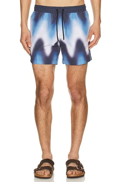 Commas Gradient Wave Classic Swim Short In Blue