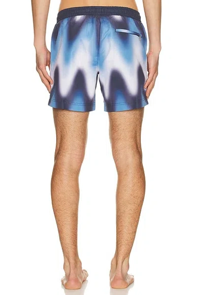 Commas Gradient Wave Classic Swim Short In Blue