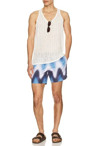 Commas Gradient Wave Classic Swim Short In Blue