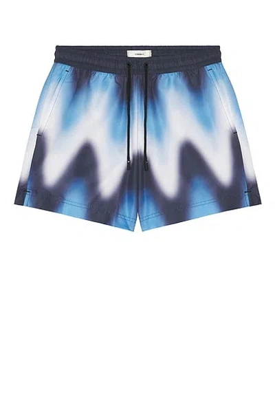 Commas Gradient Wave Classic Swim Short In Blue