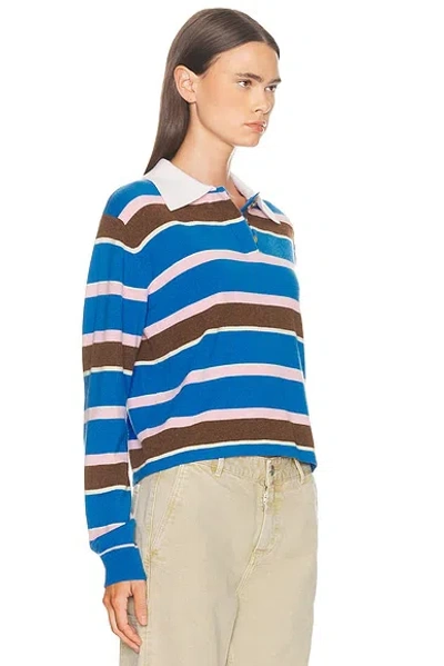 Guest In Residence Cropped Stripe Rugby Sweater In Multi