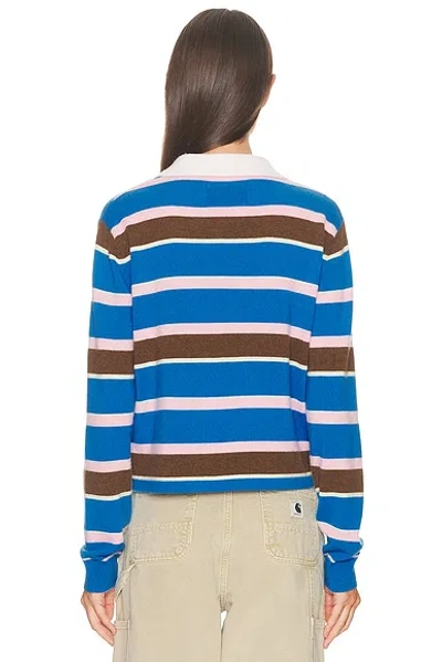 Guest In Residence Cropped Stripe Rugby Sweater In Multi