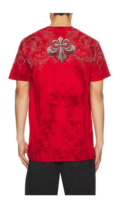 Affliction Collapse Tee In Burgundy