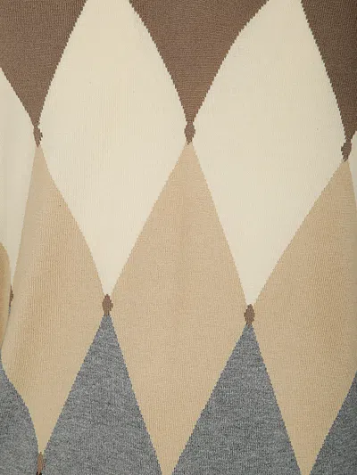 Ballantyne V Neck Pullover In Brown