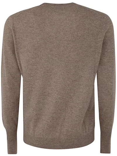 Ballantyne V Neck Pullover With Diamonds In Brown