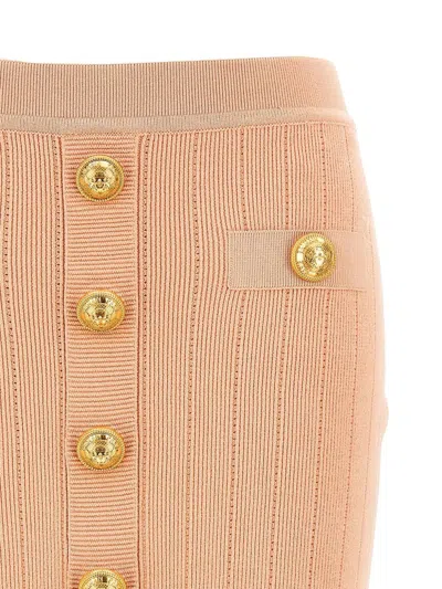 Balmain Knitted Mini Skirt In Orange