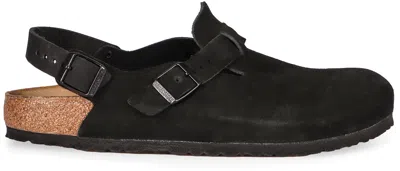 Birkenstock Tokio Suede Mules In Black