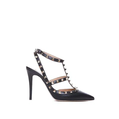 Valentino Studded Leather Decollete Pumps In Blue