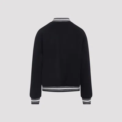 Celine Ribbed Collar Teddy Jacket With Side Pockets In Black