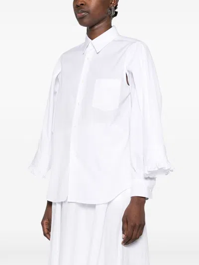 Comme Des Garçons Long Sleeve Shirt In White