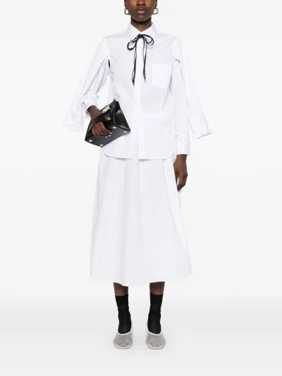 Comme Des Garçons Long Sleeve Shirt In White