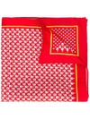 Ferragamo Frog And Lion Silk Pocket Square In Red