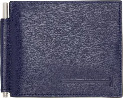 Tom Ford T-shaped Wallet In Blue