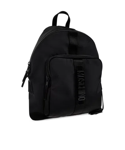 Moschino Logo-detail Backpack In Black