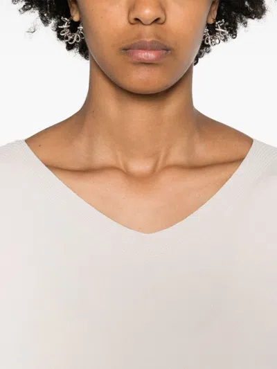 D Exterior D.exterior V Neck Sweater In Neutral