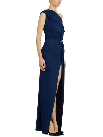 Elisabetta Franchi Red Carpet Oltremare Asymmetric Dress In Blue