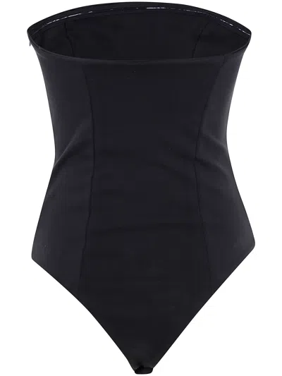 Entire Studios Seamless Strapless Fitted Silhouette Bodysuit In Black