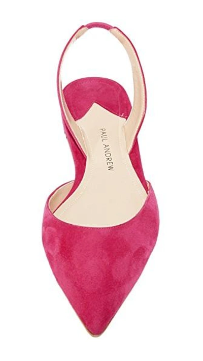 Shop Paul Andrew Rhea Point Toe Flats In Primrose