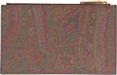 Etro Logo Print Flat Pouch In Multi